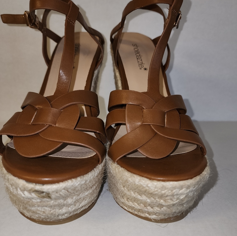 Shoedazzle brown wedge heels, size 8.5
